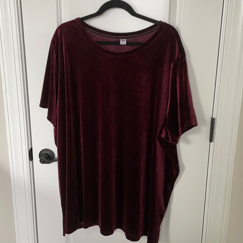 PLUS SIZE 4X OLD NAVY Burgundy Velvet Tee